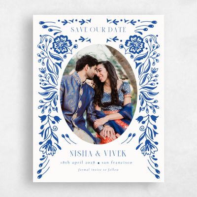 Cobalt, Blue Wedding Save the Date - Calliope Photo
