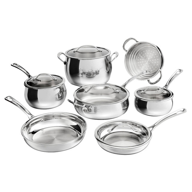 Cuisinart 12pc Pure Clad Triple Ply Stainless Steel Cookware Set