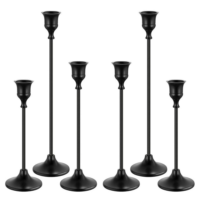Black Candlestick Holders, Candle Holders for Candlesticks, Black Candle Holder, Black Taper Candle Holder, Black Candle Stick Holders (6 Pcs)
