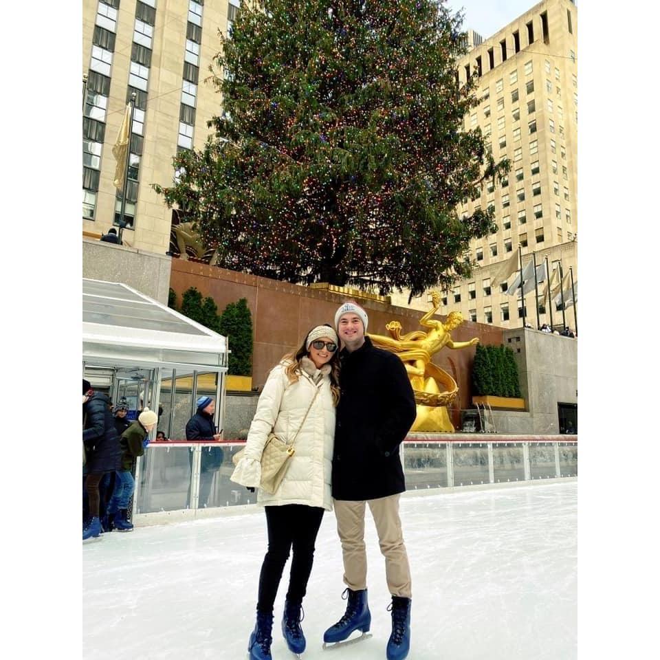 Ice skating at the Rockefeller Center