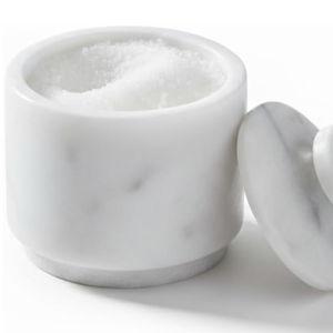 White Marble Salt Cellar with Lid| 3.2 Inch Elegant Kitchen Condiment Keeper| Decorative Salt Holder| Salt Cellar Marble| Salt, Sugar, Spices Container,Salt Bowl