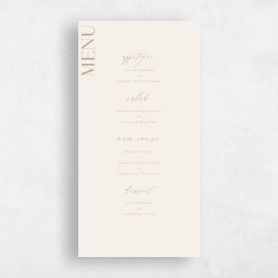 Beige Simple Wedding Menu - Philippa