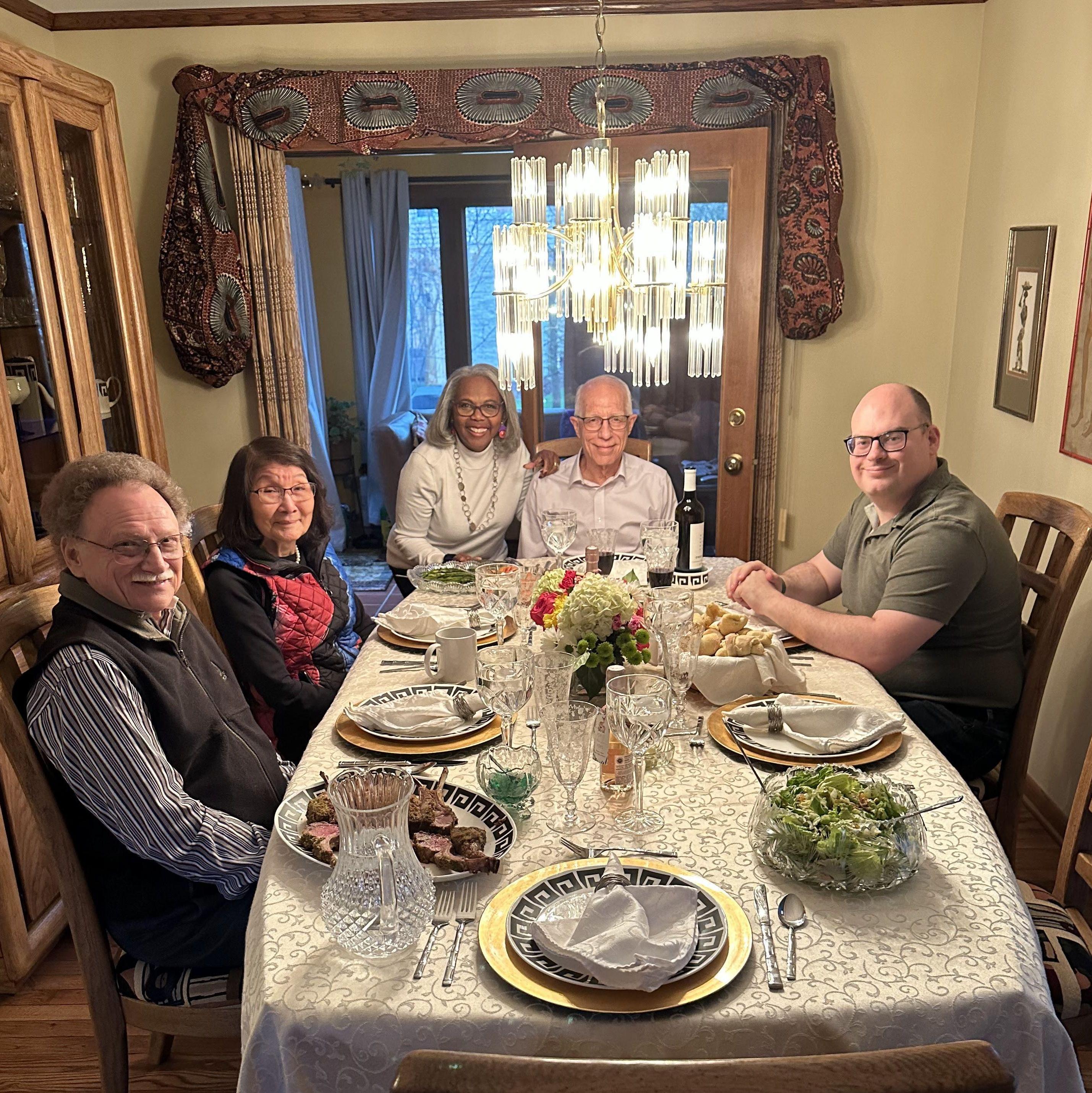 Two Jeffs, A Bebe, A Rog, and a Chen Chu. This was Jeffrey E's second time cooking the sacrificial lamb for this crew. He took a year off for deployment.