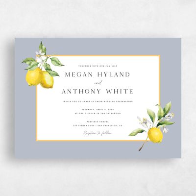 Grey Floral Wedding Invitation - Praga Landscape