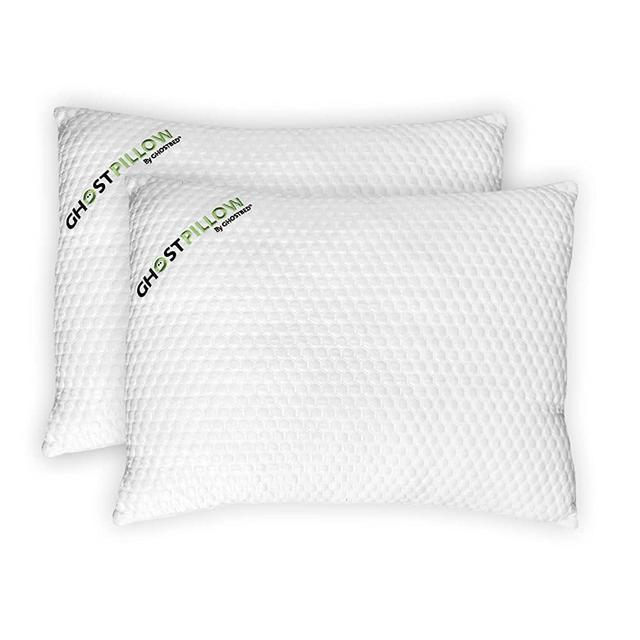 GhostBed Shredded Memory Foam Pillow with Adjustable Gel Memory Foam and Cooling, Breathable Cover - Standard Size, 2-Pack