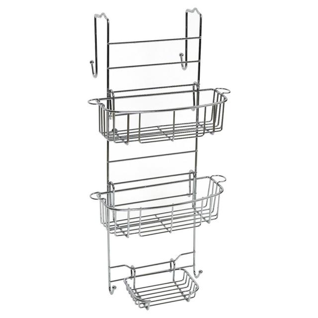 Zenna Home Over the Door Adjustable Rust-Resistant Shower Caddy - Chrome