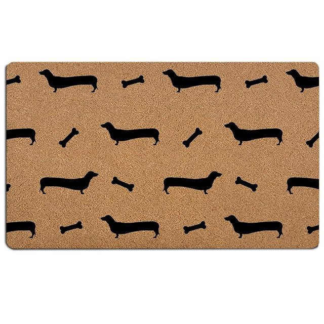 FLAWAFLOMA Dachshund Door Mat, Weiner Dog Faux Coir Doormat Outdoor Entrance, Dachshund Dog Welcome Mats for Front Door Porch, Rugs for Entryway Indoor, 17x30 Inch
