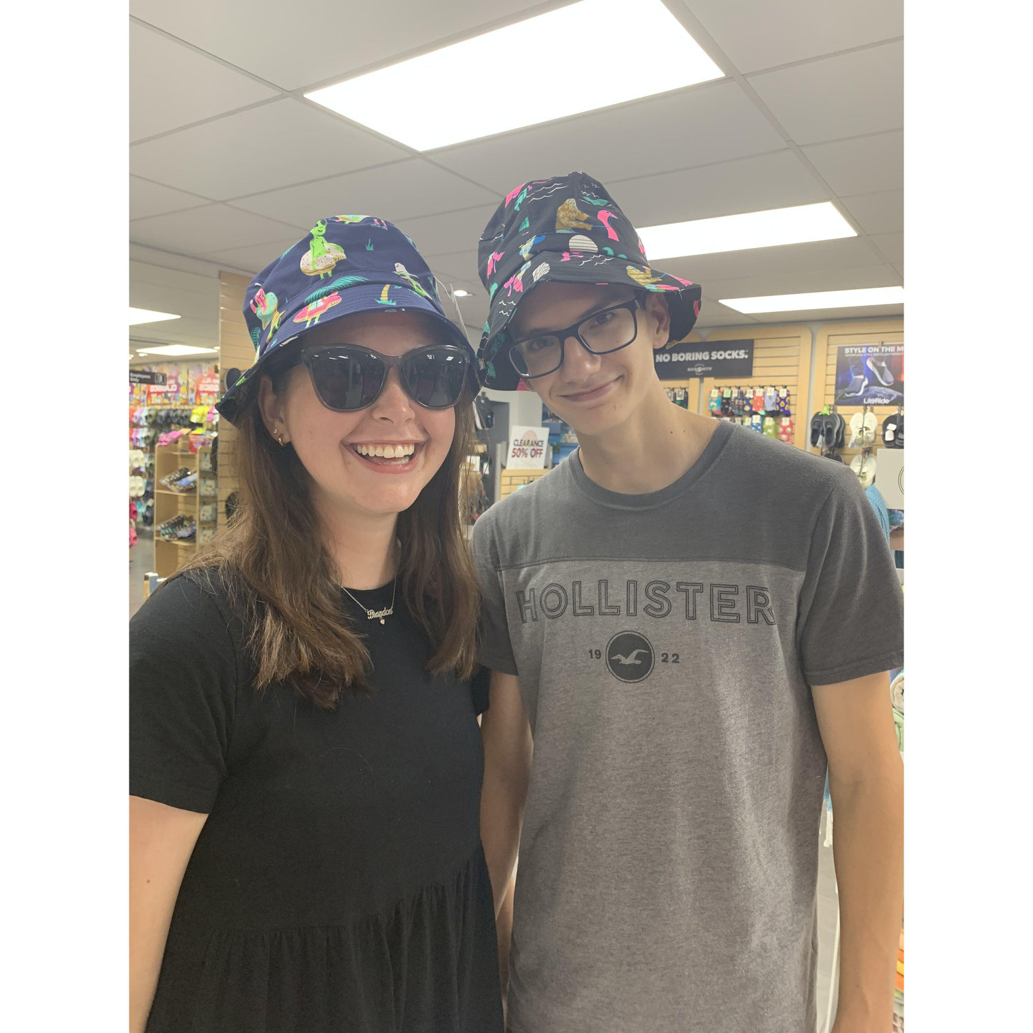 Matching bucket hats in Aruba .... our first vacation together!! :) 2022