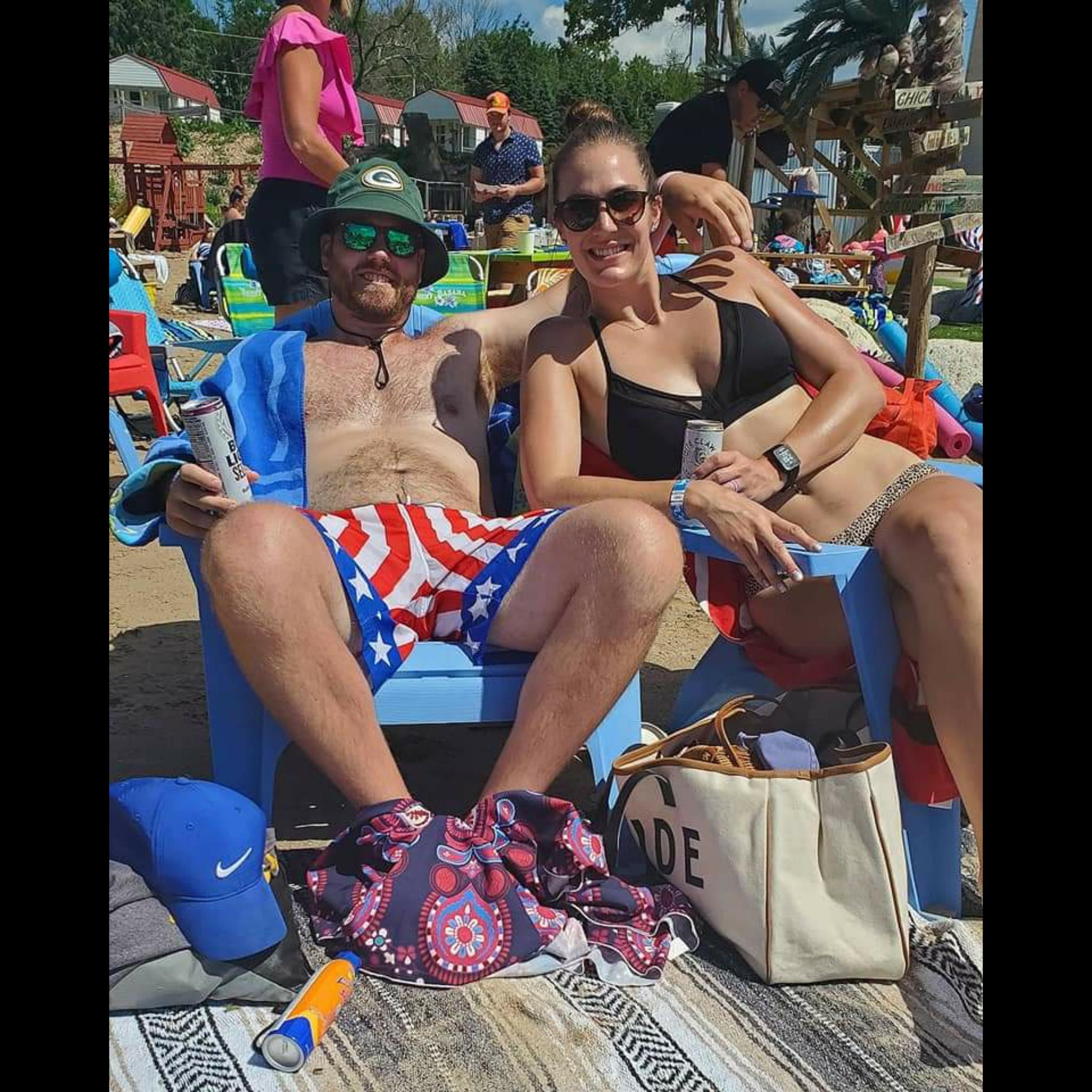 Catching some rays at the Tiki Beach Resort in Campbellsport