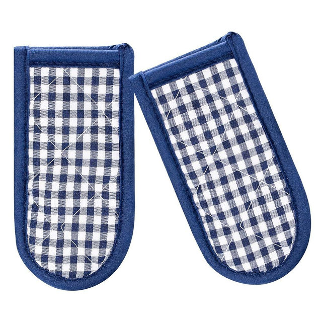 Cast Iron Skillet Handle Covers,Pot Handle Covers Heat Resistant,Pot Holders for Kitchen Heat Resistant,Machine Washable Handle Mitts 2 PCS (Plaid-Blue)