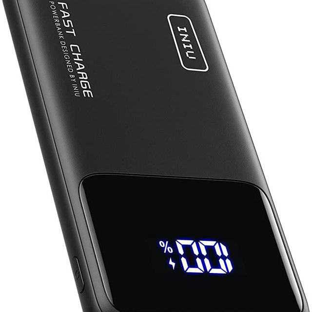 INIU Portable Charger, 18W PD3.0 QC4.0 Fast Charge 10500mAh USB C LED Display Power Bank, Quick Charging Battery Pack with Phone Holder for iPhone 12 11 Pro Samsung S20 Google AirPods iPad Tablet etc