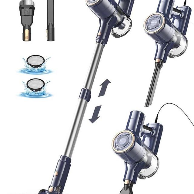 DEVOAC I8 Corded Vacuum Cleaner, 600W 23KPa Stick Vacuum, Free-Stand 6 in 1 Powerful Lightweight Handheld Vacuum for Hard Floor Carpet Pet Hair Home