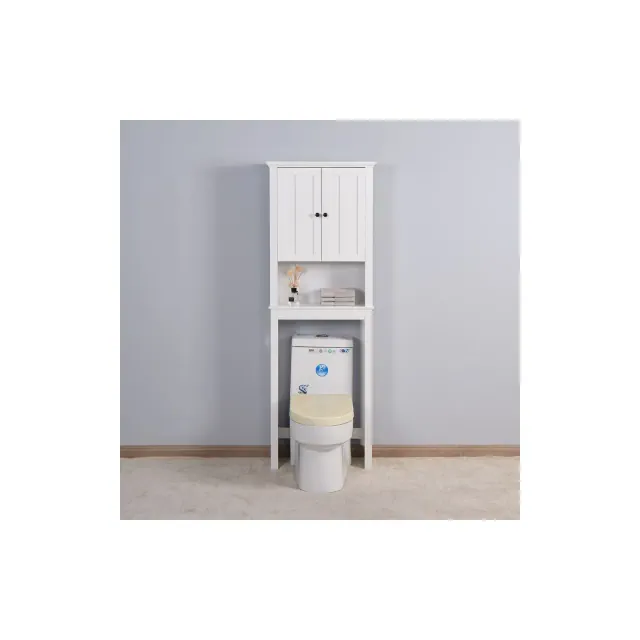 Bathroom Wooden Storage Cabinet Over-The-Toilet Space Saver with a Adjustable Shelf 23.62x7.72x67.32 inch