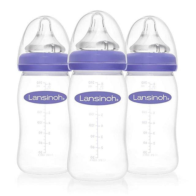 Lansinoh Baby Bottles for Breastfeeding Babies, 8 Ounces, 3 count