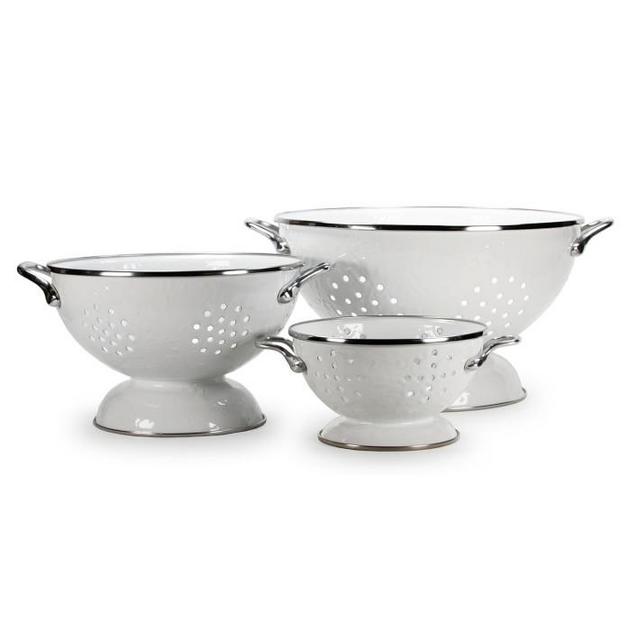 Golden Rabbit Enamel Colanders, Set of 3