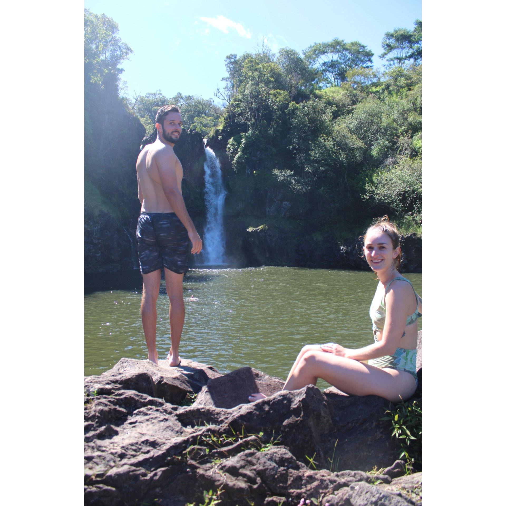jumping off some rocks