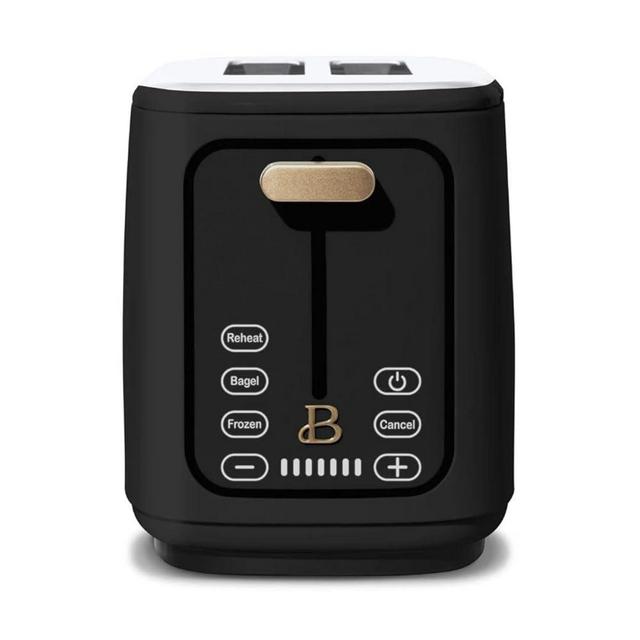 Beautiful 2 Slices Toaster - 7 Shade Settings, Touch Display, Extra-Wide Slots for Bagels, Gluten-Free & Frozen Presets, LED Countdown, Removable Crumb Tray (Black Sesame)