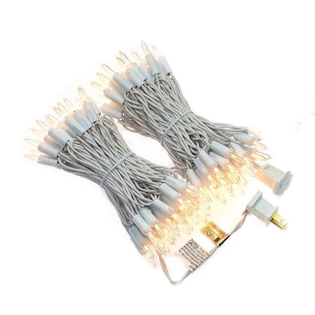 JinBest 100 LED Warm White Christmas Lights, UL Certified and Commercial Grade White Wire Lights String 35 FT, for Indoor and Outdoor Use.