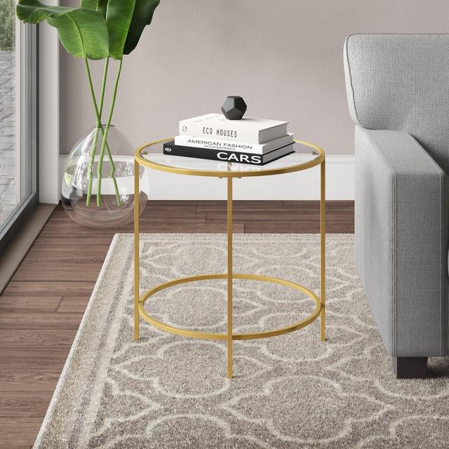 Finnell Glass Top End Table