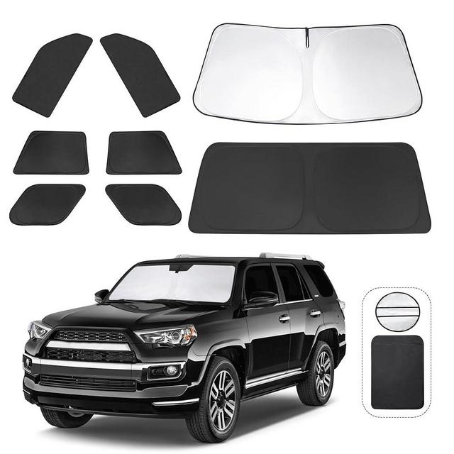 TINGLU Window Shades for Toyota 4Runner 2010-2024 Accessories Car Side Full Windows Rear Triangular Windshield Sun Shade Sun UV Rays & Privacy Protection for Camping,Napping,and Relaxing 8PCS