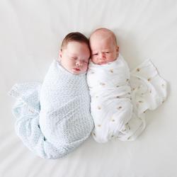 lulujo Cotton Muslin Assorted Swaddle, Set of 2