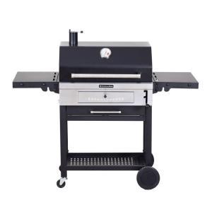 KitchenAid Cart-Style Charcoal Grill in Black with Foldable Side Shelves