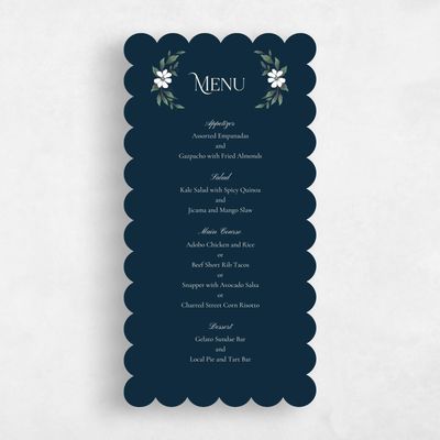 Blue Scalloped Wedding Menu - Melcher