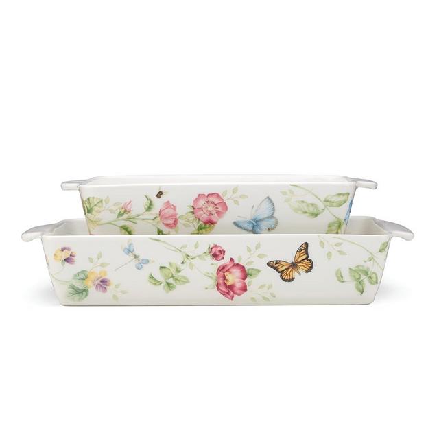 Lenox Butterfly Meadow Rectangular Baker 2-Piece Set, 9.70, Multi