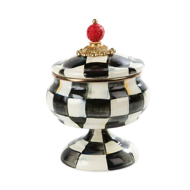 Mackenzie-Childs Courtly Check Enamel Curiosity Pot