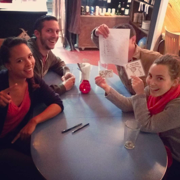 Winning trivia night with Emma & Jesse at Hogan's Goat! -- Spring 2016