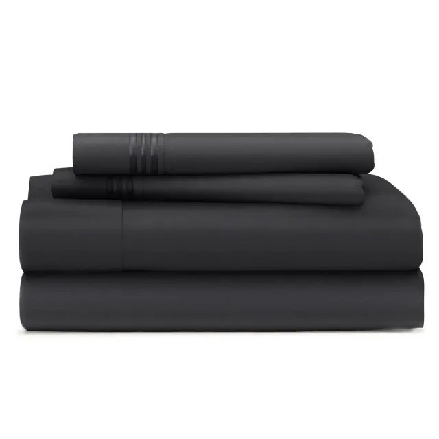 Cosy House Collection Everyday Bed Sheet Set - Black, Split King