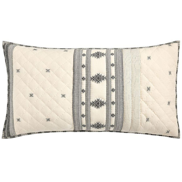 Dakota Quilted Sham, Parchment/Black, King