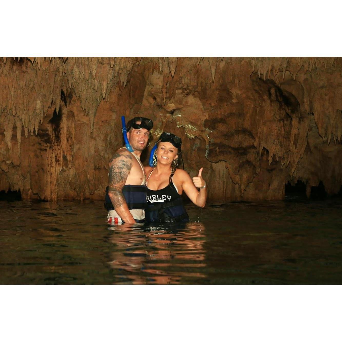 Ziplining into caves in Mexico :)