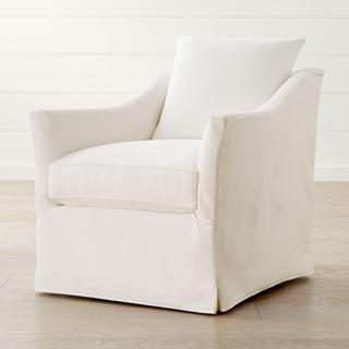 Keely Slipcovered Swivel Chair