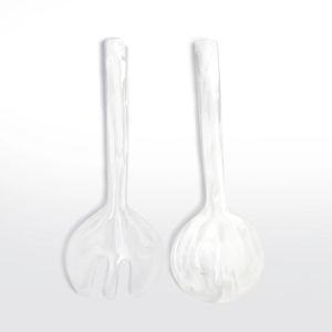 Nashi Home Long Handle Servers - White Swirl