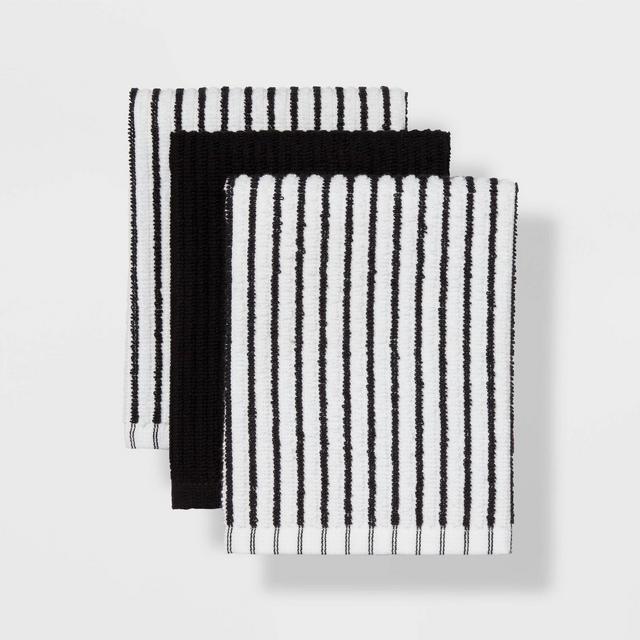 3pk Cotton Barmops Black - Room Essentials™