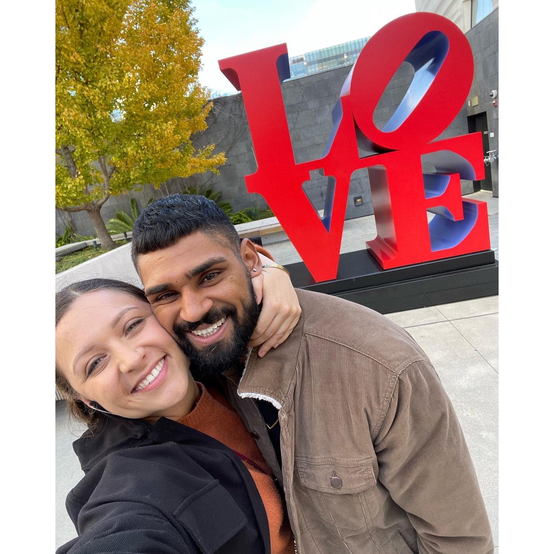 At an art meuseum in San Francisco in front of a "love" sign. 2022