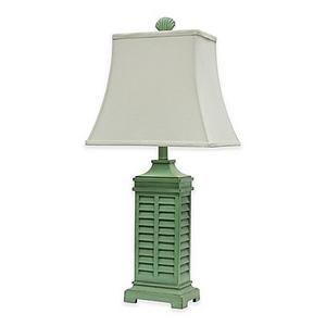 Coastal Shutter Table Lamp in Green