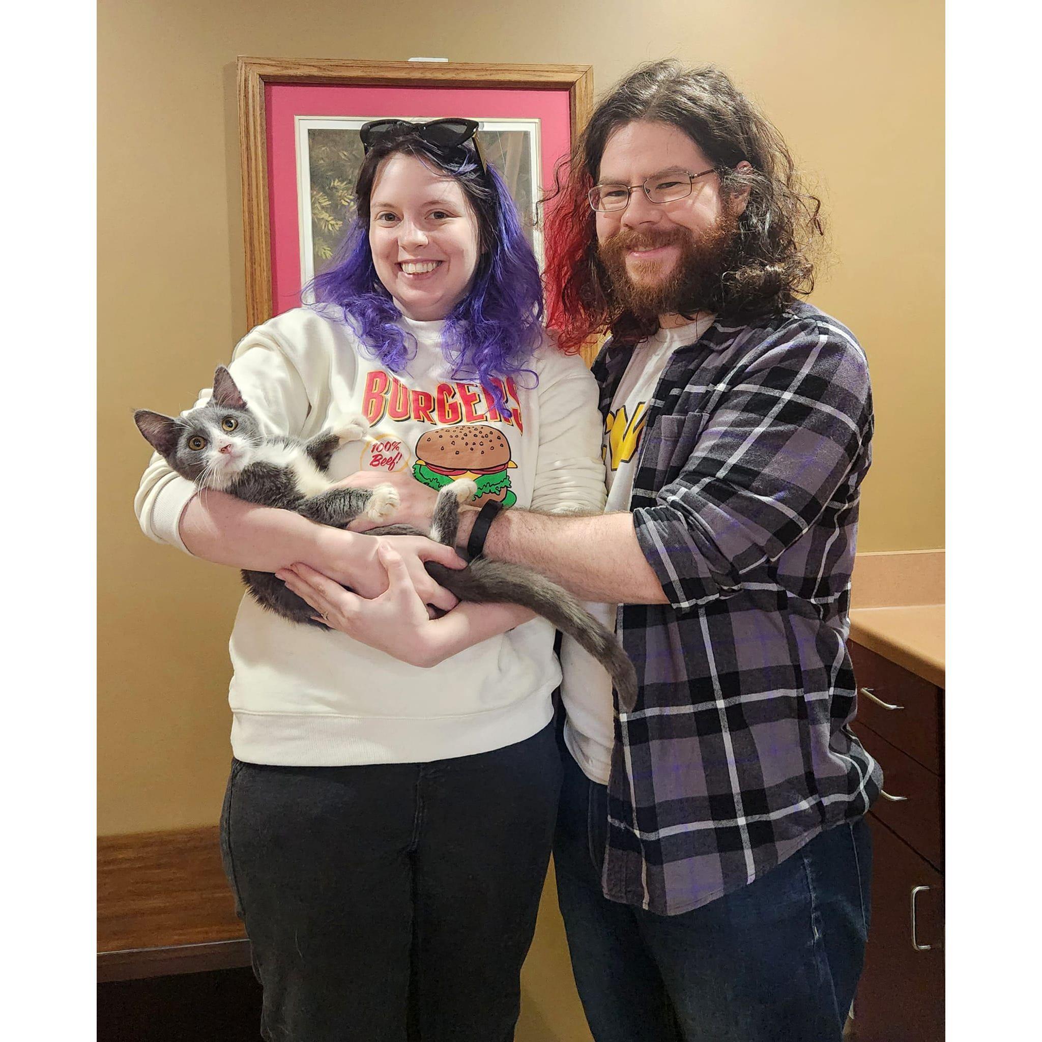 Adopting our first baby together. Henry was so small!
