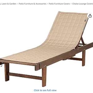 Classic Accessories Montlake Water-Resistant 72 Inch Patio Chaise Lounge Slipcover, Antique Beige, Patio Furniture Covers