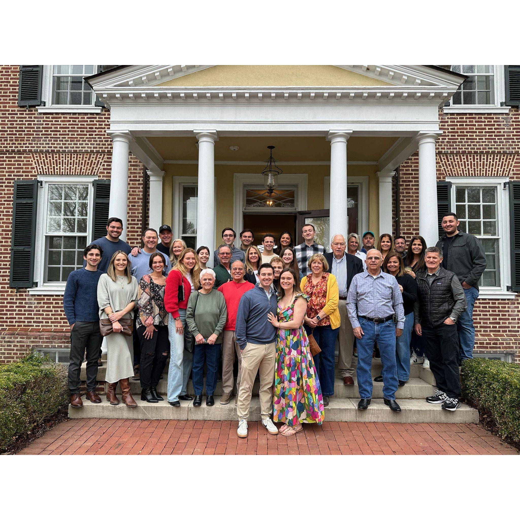 A group photo of those who were able to celebrate Sarah and Zack's engagement.
