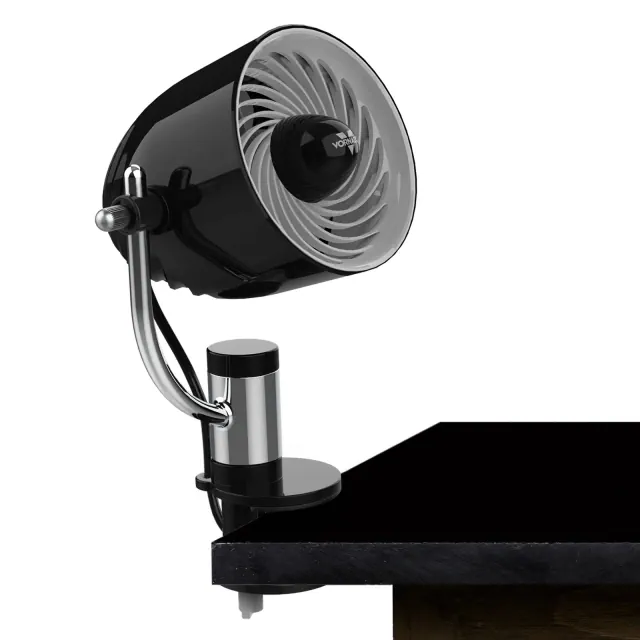 Vornado PivotC Personal Air Circulator Portable Fan with Multi Surface Clip Black: Desk Fan, Adjustable Tilt, 3 Speeds