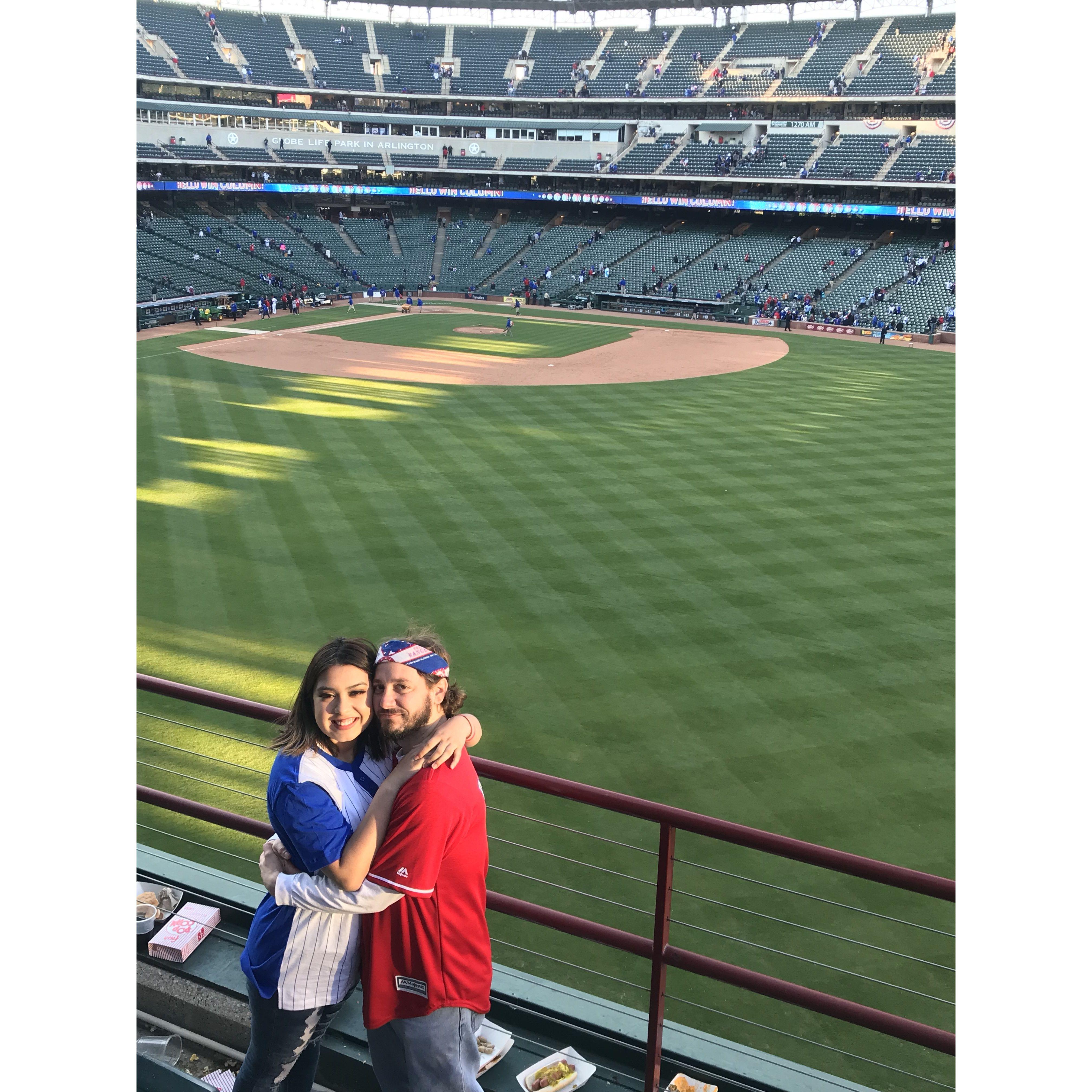 First Rangers game together in March 2019.