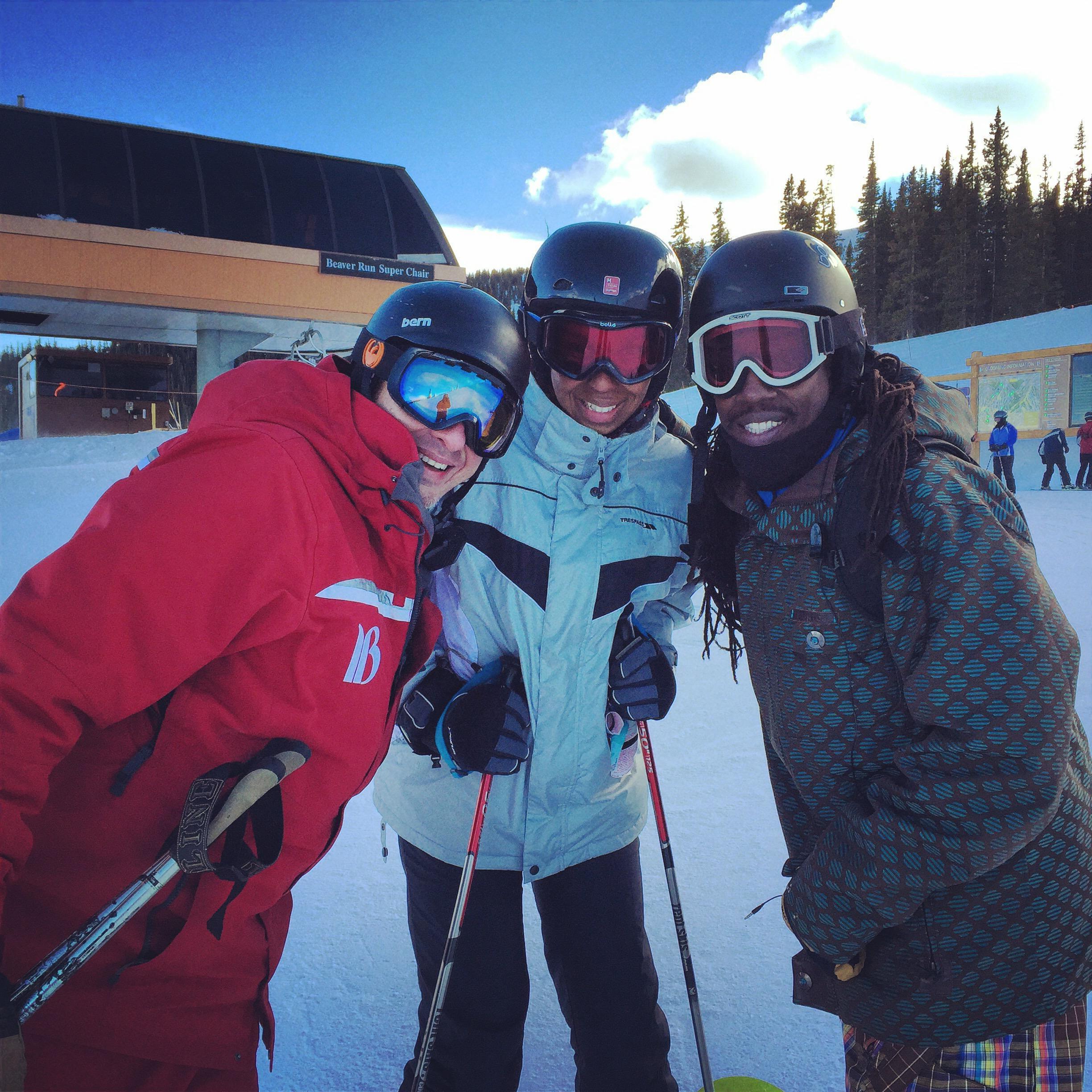 "A blue, is a blue, is a blue. I'm going to teach you how to really ski!" Making friends and riding slopes on our first trip to Breckenridge, CO together.