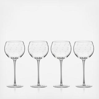 Larabee Dot Balloon Wine Glass, Set of 4