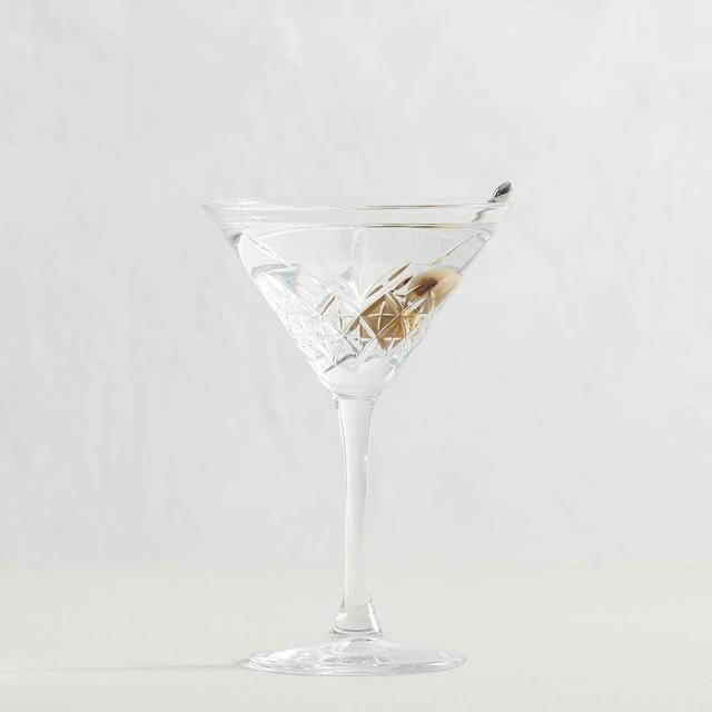 Trellis Etched Martini Glass