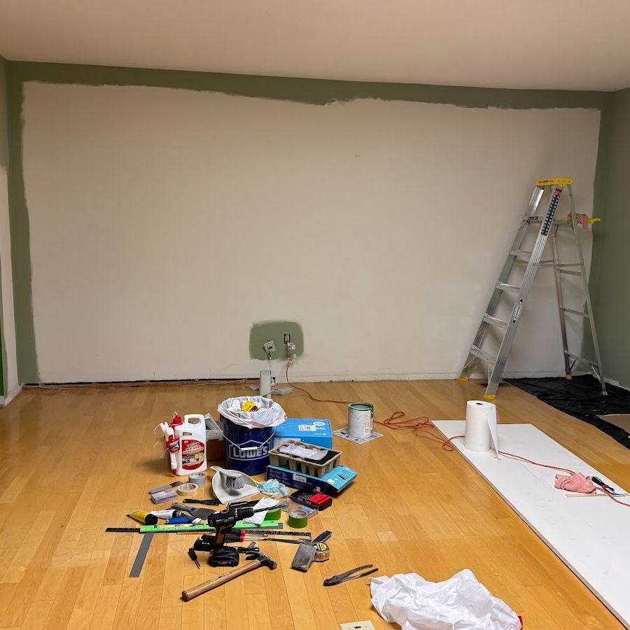 We had to demo a strip of drywall to install the internet properly.