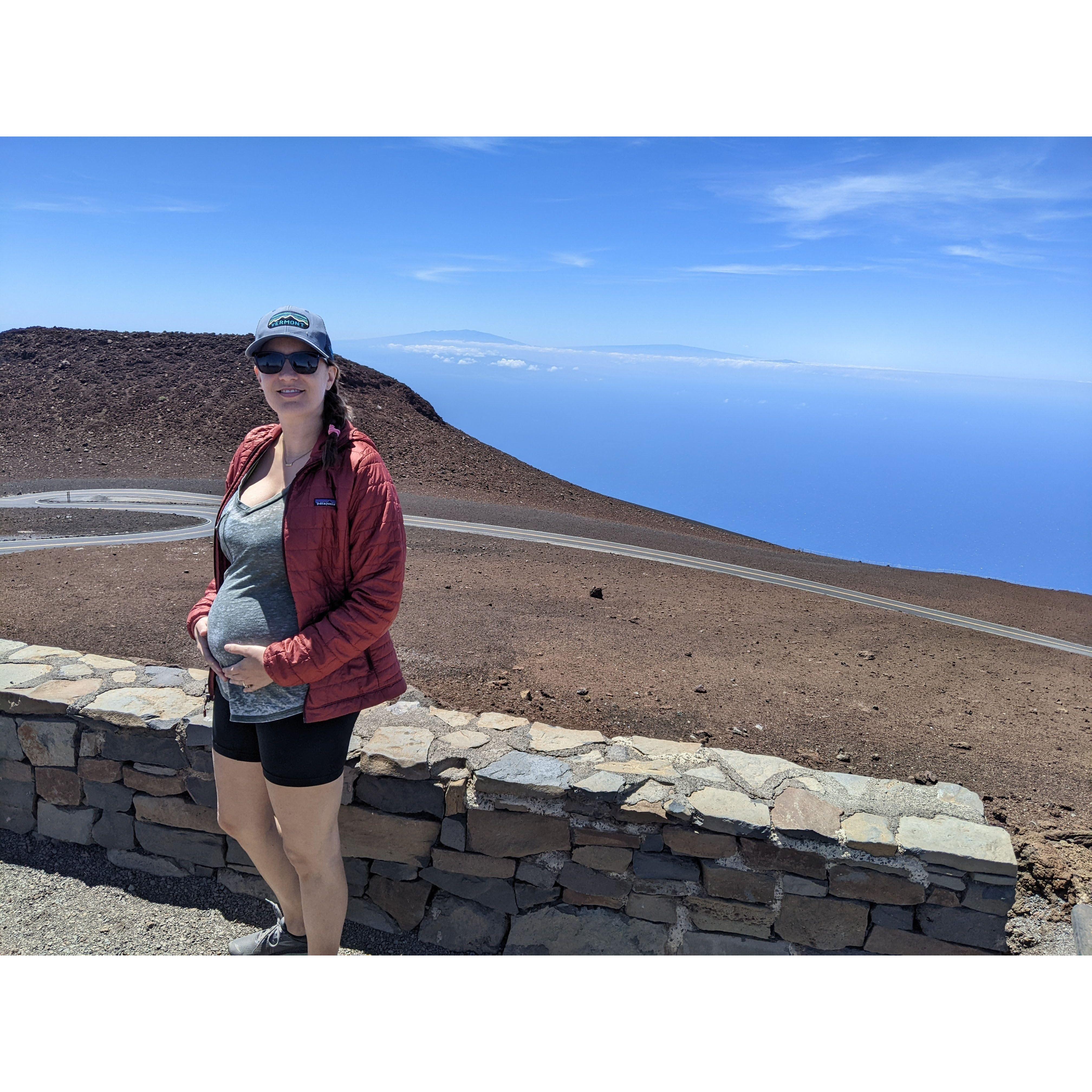 Then we decided to have a baby! Here I am, 5 months pregnant in Maui, Hawaii on Mt. Haleakala!