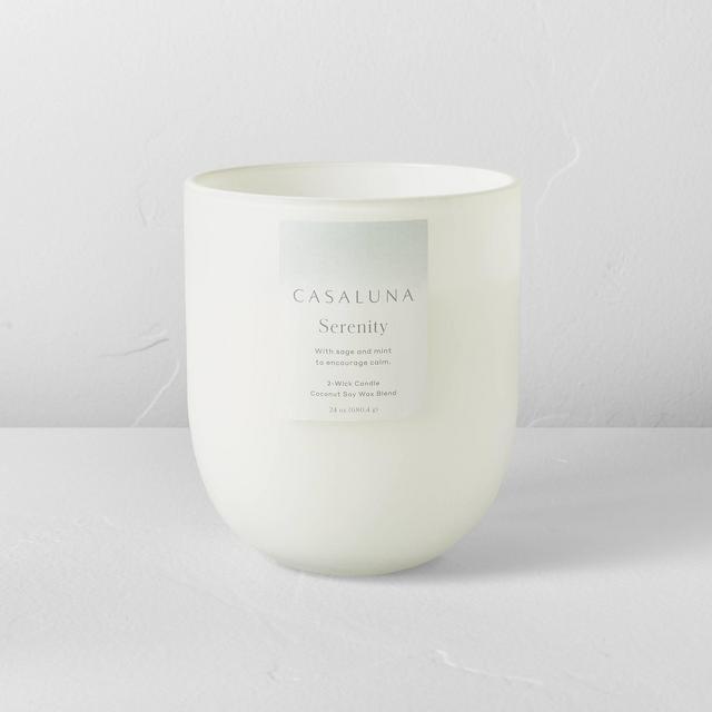 24oz Serenity Core Multi-Wick Glass Candle White - Casaluna™
