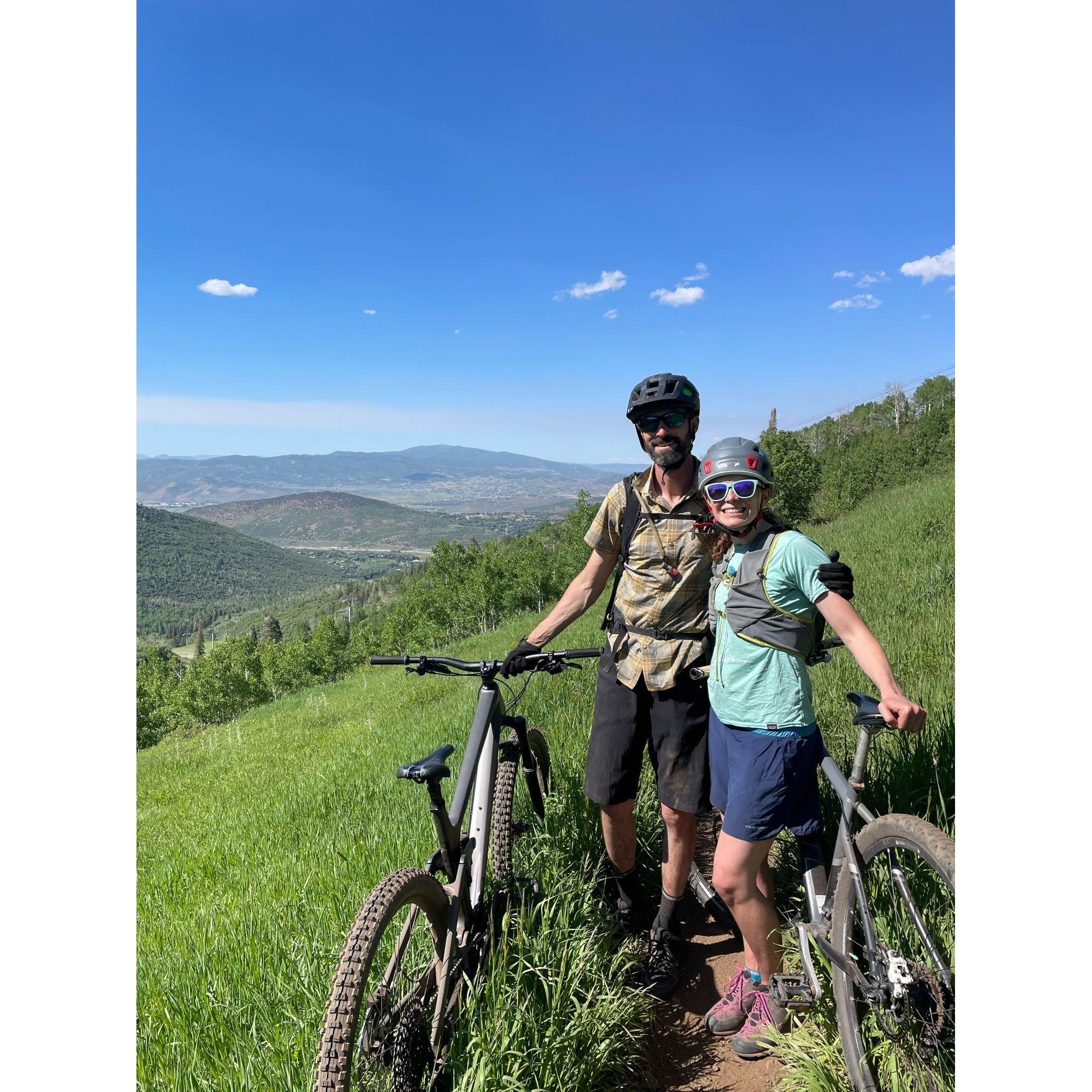 Mountain biking in Park City, UT.
